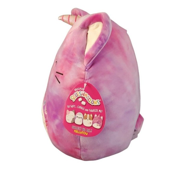 Squishmallows Carla Caticorn Cat Valentine's 12" Plush Tie Dye Pink Purple Toy - Picture 4 of 5